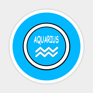 Aquarius, white circle, transparent background Magnet